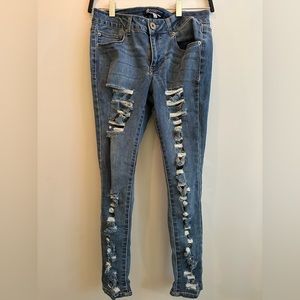 Boomboom Jeans. Ripped. Blue denim. Size 9